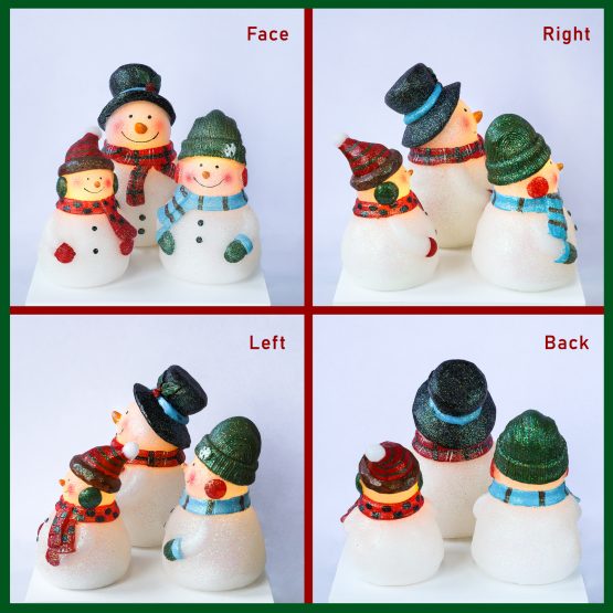 Christmas Snowman Carving Crafts Real Wax LED Candles for Bedroom